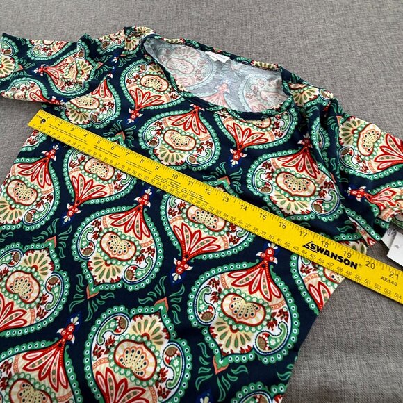 NEW! LuLaRoe Julia Pencil Dress Large Damask Medallion stretch short Sleeves - Picture 7 of 11